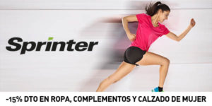 -15% dto por el Día de la Mujer en prendas, calzado y complementos deportivos de mujer en Sprinter