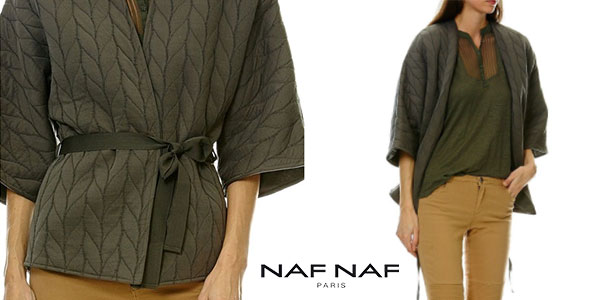 Kimono Naf Naf Veste de color caqui para mujer en oferta