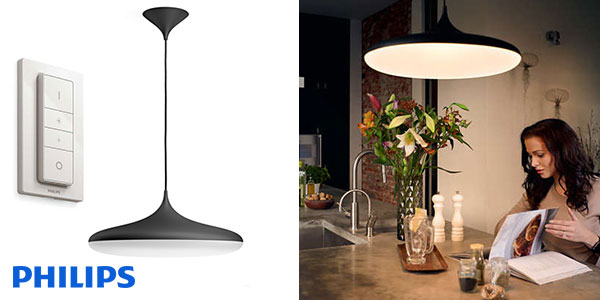 Lámpara colgante LED Philips Hue White Ambiance Cher de color negro barata