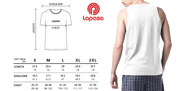 Pack de 4 camisetas de tirantes Lapasa 100% algodón para hombre chollazo en Amazon