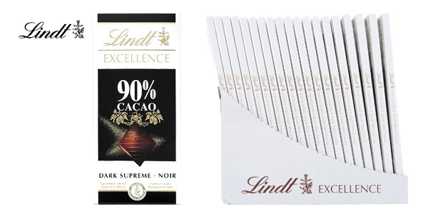 Comprar Pack 5 tabletas Lindt Chocolate Negro 90% Cacao chollo en Amazon