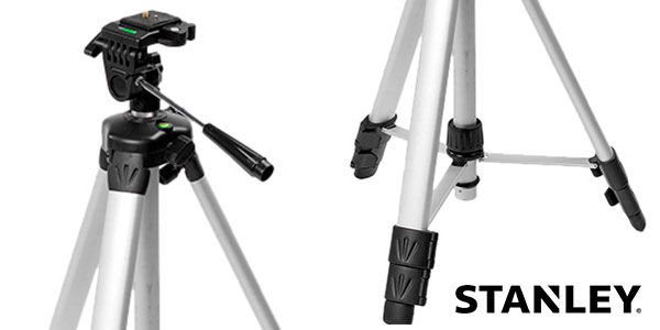 Trípode fotográfico telescópico Stanley 1-77-201 de aluminio con cabezal inclinable barato