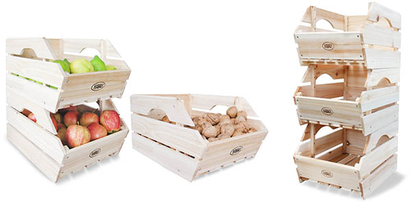 cajas de almacenaje apilables en madera Habau baratas