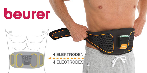 Cinturón electroestimulador abdominal EMS Beurer EM37 con 5 programas y 40 niveles de intensidad chollo en Amazon