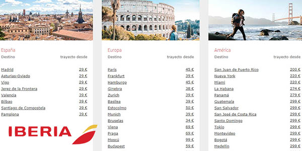 Iberia ofertas antes y después de la temporada de verano con chollos en vuelos