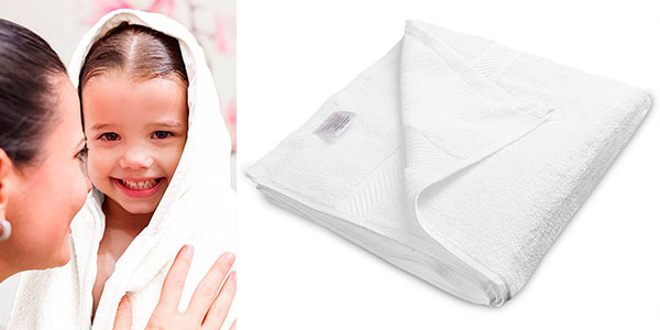 Juego de 6 toallas de baño blancas de secado rápido (56 x 112 cm) en oferta