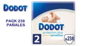 Pack 238 pañales recién nacido Dodot Protection Plus Sensitive Talla 2 (4-8 kg) barato en Amazon