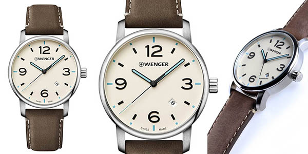 reloj de pulsera Wenger de diseño unisex con correa de cuero barato