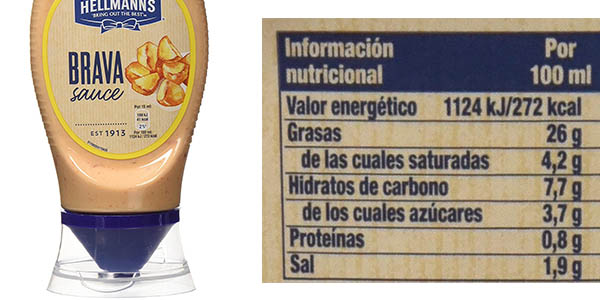 salsa brava Hellmann's rico acompañamientos para carnes, patatas y sándwiches en oferta