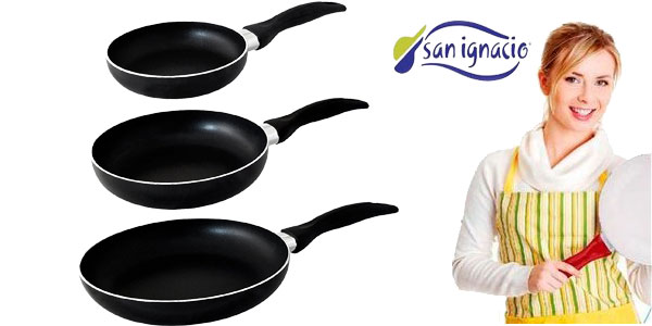 Chollazo Pack 3 Sartenes San Ignacio de aluminio prensado Chollazo Pack 3 Sartenes San Ignacio de aluminio prensado