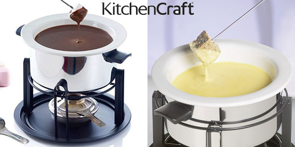 Set Multi Fondue Deluxe en acero y cerámica Kitchen Craft con 6 pinchos chollazo en Amazon