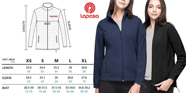 Sudadera de forro polar con cremallera LAPASA L19 para mujer chollazo en Amazon