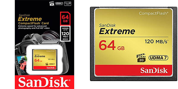 Tarjeta de memoria Compact Flash de 64 GB SanDisk SDCFXSB-064G-FFP