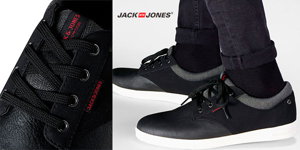 Chollo Zapatillas de estilo casual Jack & Jones JfwGaston de color gris antracita para hombre 