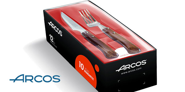 Juego de cuchillos y tenedores chuleteros Arcos 377700 de 12 piezas barato en Amazon