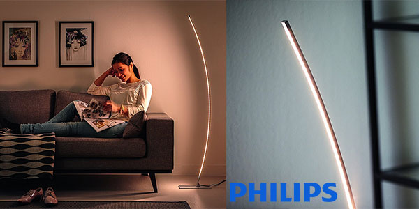 Lámpara de pie Philips MyLiving Hexagon de luz blanca cálida no regulable barata