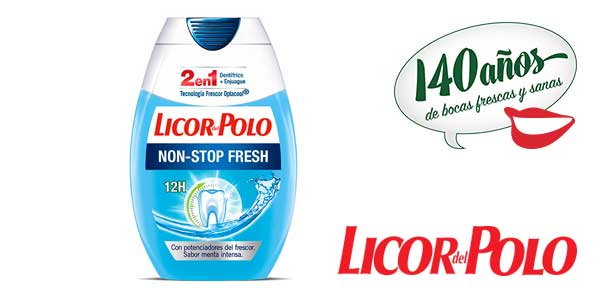 Pack de 12 botes de pasta de dientes Licor del Polo 2 en 1 Non Stop Fresh chollo en Amazon