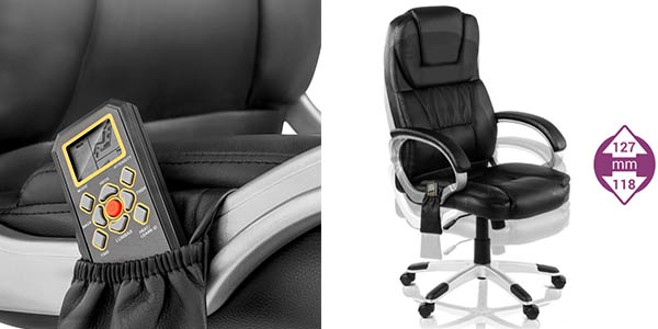 silla confortable y acolchada regulable en altura con masaje para la espalda y genial relación calidad-precio