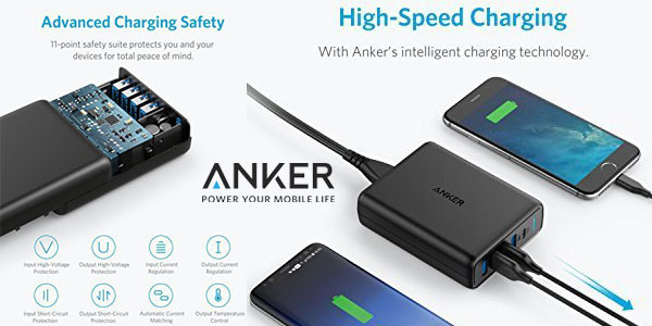 Cargador USB Anker Power Port C de 5 puertos hasta 60W chollazo en Amazon