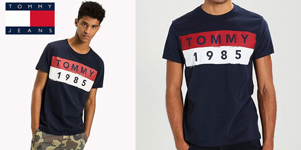 Chollo Camiseta estampada de algodón Tommy Jeans 1985 para hombre