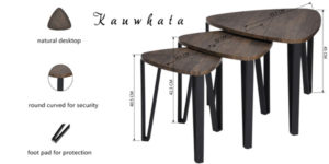 Chollo Juego de 3 mesas nido auxiliares Kauwhata Aingoo por sólo 49,99