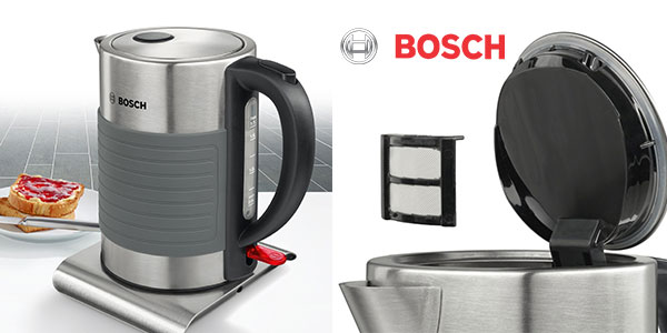 Hervidor de agua Bosch TWK7S05 de acero inoxidable y 2200 W barato