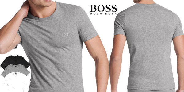 Pack de 3 Camisetas Hugo Boss Tagless crew neck baratas en Amazon