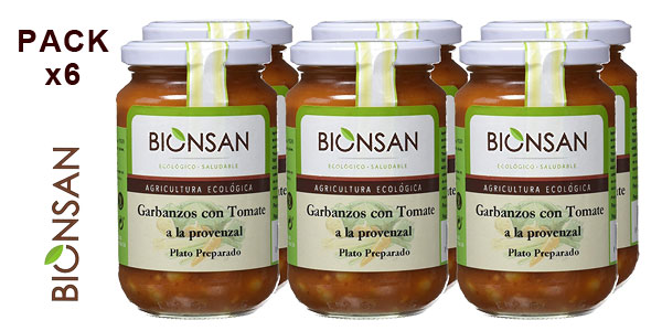 Pack 6 Botes x 220 gr Bionsan Garbanzos con Tomate a la Provenzal barato en Amazon