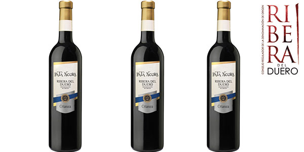 Pack de 3 botellas de vino tinto Pata Negra Crianza (D.O. Ribera del Duero) en oferta