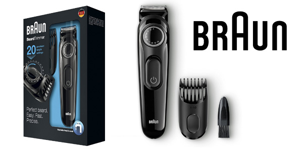 Recortadora de barba Braun BT3020 con 20 ajustes de longitud y recargable barata en Amazon