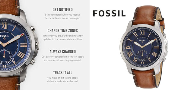 Smartwatch híbrido Fossil Q Grant barato en Amazon