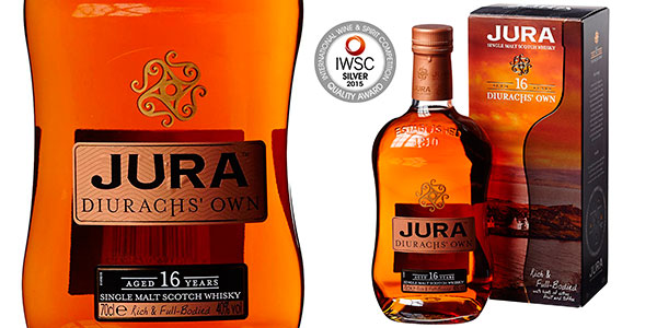 Chollo Botella de whisky de malta escocés Jura Diurachs' Own de 16 años (700 ml)