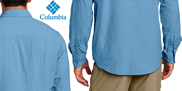 Chollo Camisa de manga larga Columbia Silver Ridge AM7453 azul para hombre