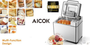 Panificadora automática Aicok MBF013 con 19 programas de acero inoxidable barata en Amazon