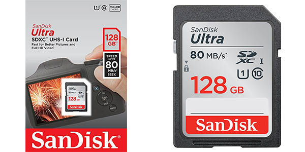 Tarjeta SDXC SanDisk de 128 GB Clase 10