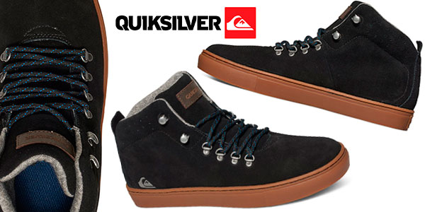 Zapatillas de media bota Quiksilver Jax de color negro para hombre baratas