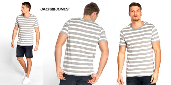 Camiseta de rayas Jack & Jones Jjestripe tee SS Crew Neck STS para hombre barata en Amazon