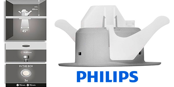 Chollo Pack de 3 focos LED empotrables Philips SmartSpot Sceptrum