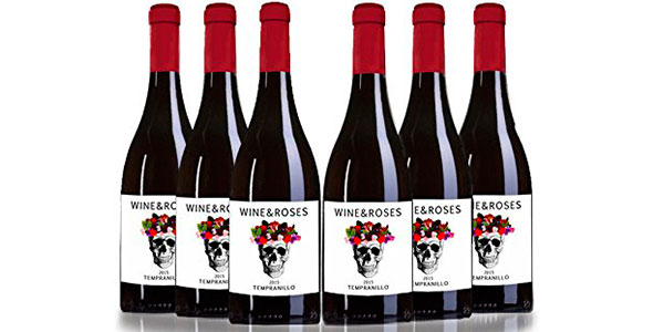 Pack de 6 botellas de vino tempranillo San Jamón Wine & Roses barato