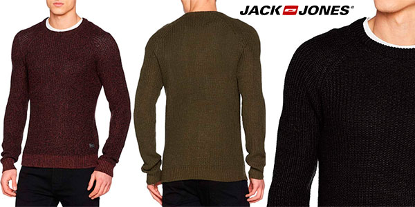 Suéter Jack & Jones Jorpannel Knit Crew Neck de manga larga para hombre barato