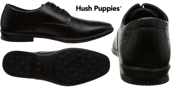 Zapatos de vestir Hush Puppies Cale Plain Toe de cuero negro para hombre baratos