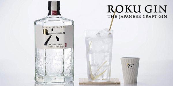Botella ginebra premium japonesa Suntory Roku Gin de 70cl chollo en Amazon