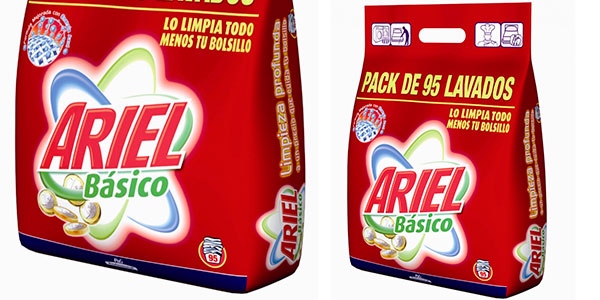 Pack de detergente básico profesional Ariel (95 dosis) barato