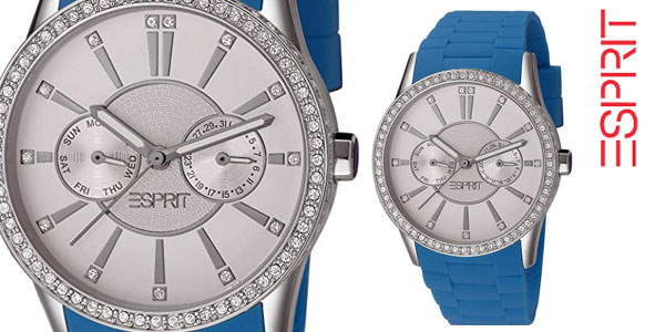 Reloj analógico Esprit Double Infusion Silicon Blue ES106122008 en color azul para mujer barato en Amazon