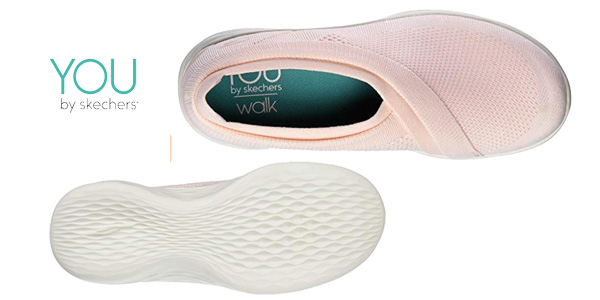 Zapatillas sin cordones Skechers You Luxe Rosa para mujer chollo en Amazon
