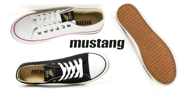 Zapatillas Mustang Canvas en blanco o negro para mujer chollazo en eBay