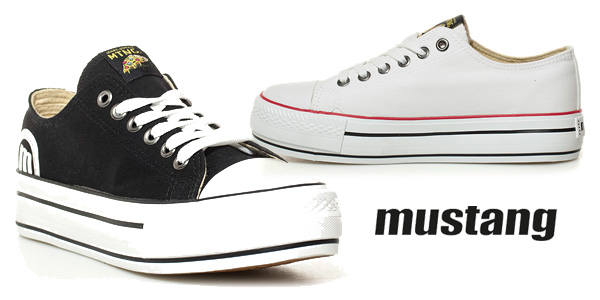 Zapatillas Mustang Canvas en blanco o negro para mujer baratas en eBay