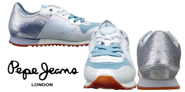 Zapatillas deportivas Pepe Jeans Verona W Sequins Silver para mujer chollazo en Amazon