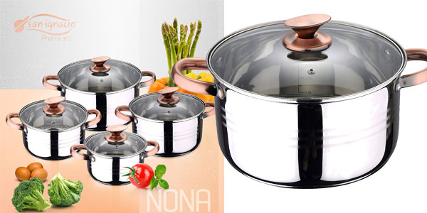 Batería de cocina 8 piezas San Ignacio Nona chollo en Amazon
