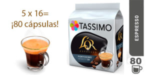 Chollo Pack de 80 cápsulas Café L'or Espresso Fortissimo